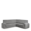 Funda de sofá rinconera 3+1 elástica gris claro 450 cm