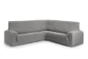 Funda de sofá rinconera 3+1 elástica gris claro 450 cm