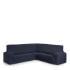 Funda de sofá rinconera 3+1 elástica azul 450 cm