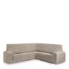 Funda de sofá rinconera 3+1 elástica gris oscuro 450 cm
