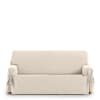 Housse de canapé 3 places avec des rubans beige 180 - 230 cm