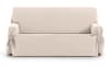 Funda de sofá 3 plazas con lazos beige 180 - 230 cm