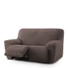 Housse de canapé 3 places relax extensible marron 200 - 260 cm