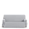 Funda de sofá 2 plazas con lazos gris claro 140 - 180 cm