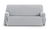 Funda de sofá 2 plazas con lazos gris claro 140 - 180 cm