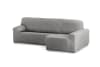 Funda de sofá chaise longue elástica derecha gris claro 250 - 360 cm