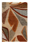 Kurzflor Teppich braun mit floralem Design, jedes Zimmer 160x225