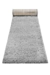 Alfombra tejida de pasillo pelo largo y reciclado gris claro 80x400
