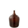 Jarrón de vidrio marrón en forma de botella de 35x35x56 cm