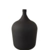 Jarrón de vidrio negro tipo botella de 38x38x56 cm