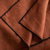 Nappe rectangulaire en Coton Terracotta et bourdon noir 170x250 cm