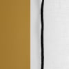 Rideau à galon fronceur 135x350 cm Blanc pur et bourdon noir en Lin