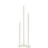 Set de 3 candelabros alto moderno hierro opaco blanco alt. 100 cm
