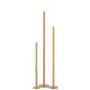 Set de 3 candelabros alto moderno hierro opaco oro alt. 100 cm