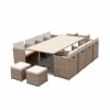 Set tavolo da giardino in resina intrecciata, 8-12 posti, beige