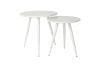 Set di 2 tavolini in legno bianco