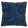 Coussin - bleu en coton 45x45 cm avec motif fleuri