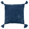 Housse de coussin bleu en coton-45x45 cm uni