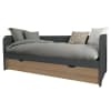 Pack lit gigogne avec 2 matelas bois massif gris et bois 80x200 cm
