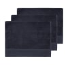 3 grandes serviettes invité zéro twist 560 g/ bleu nuit 40x60 cm