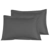Lot de 2 taies d'oreiller rayées en satin de anthracite 50x70 cm