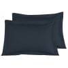 Lot de 2 taies d'oreiller rayées en satin de marine 50x70 cm