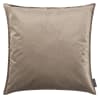 Housse de coussin velours avec volant piqué taupe 60x60