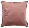 Housse de coussin velours avec volant piqué vieux rose 60x60