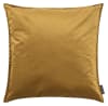 Housse de coussin velours avec volant piqué jaune moutarde 60x60