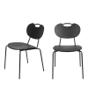 Lot de 2 chaises en bois et métal noir