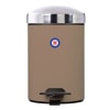 Poubelle Ronde Design Grain De Bois - 26,8 X 22 Cm, Couvercle Pivotant, Pour Salle De Bain, Chambre, Cuisine - 11