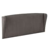 Cabecero tapizado orejero 140x60 cm color gris oscuro para cama de 135