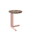 Mini mesa auxiliar aluminio rosa y terrazzo negro