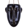 Pot à suspendre masque long céramique marron