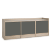 Mueble tv 3 puertas, color roble/gris, 139 x 40 x 54 cm