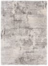 Alfombra de salón gris beige rayas shaggy 140 x 200 cm