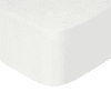 Sábana bajera de punto ajustable 100% algodón blanco cama 150/160 cm