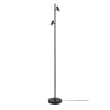 Lámpara de pie LED minimalista negro con 2 puntos de luz orientables
