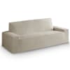 Funda de sofá bielástica de terciopelo beige 175 - 225