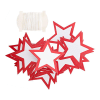 24 étiquettes à suspendre étoiles blanches & rouges