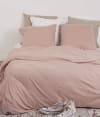 Funda nórdica de punto 100% algodón rosa para cama de 180 cm