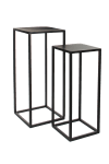 Lot de 2 tables gigognes en métal noir H70