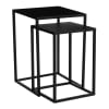 Lot de 2 tables gigognes en métal noir H42