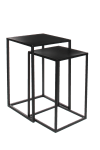 Lot de 2 tables gigognes en métal noir H55