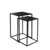 Set di 2 tavoli estraibili in metallo nero