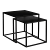 Lot de 2 tables gigognes en métal noir H33