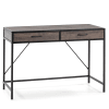 Mesa de escritorio negro, 2 cajones, estilo industrial, 110x50x76 cm