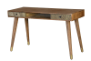 Schreibtisch aus Mangoholz und Bronze