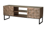 Mueble tv madera de mango y bronce marron oscuro