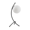 Lampada da tavolo minimalista rame con sfera in vetro e cavo nero
